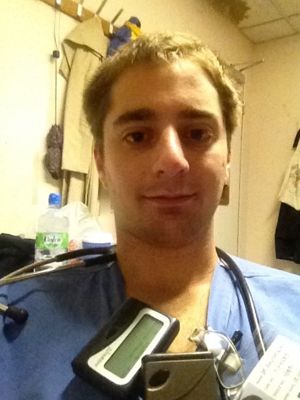 Adrian during his medical career as a junior doctor at NHS Greater Glasgow & Clyde