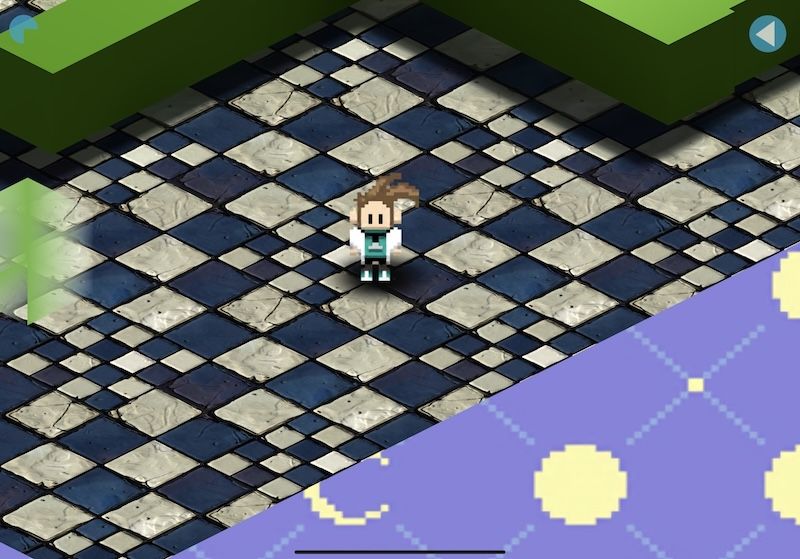 Adrian as a character in one of his 2D games