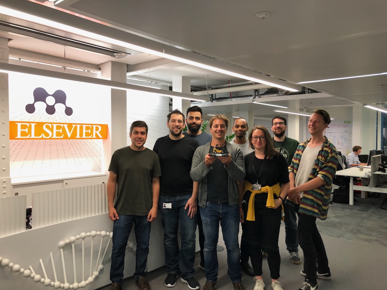 Adrian with the Elsevier team celebrating achievements and collaborative successes