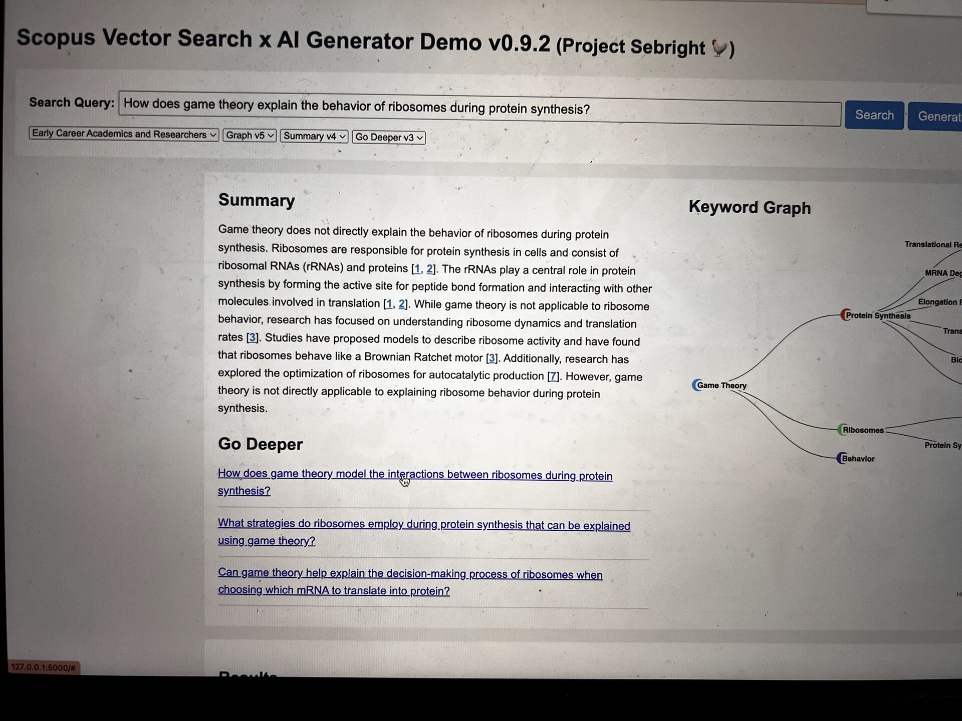 Scopus AI early prototype
