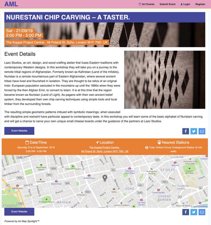 Art Map London Event Detail Page