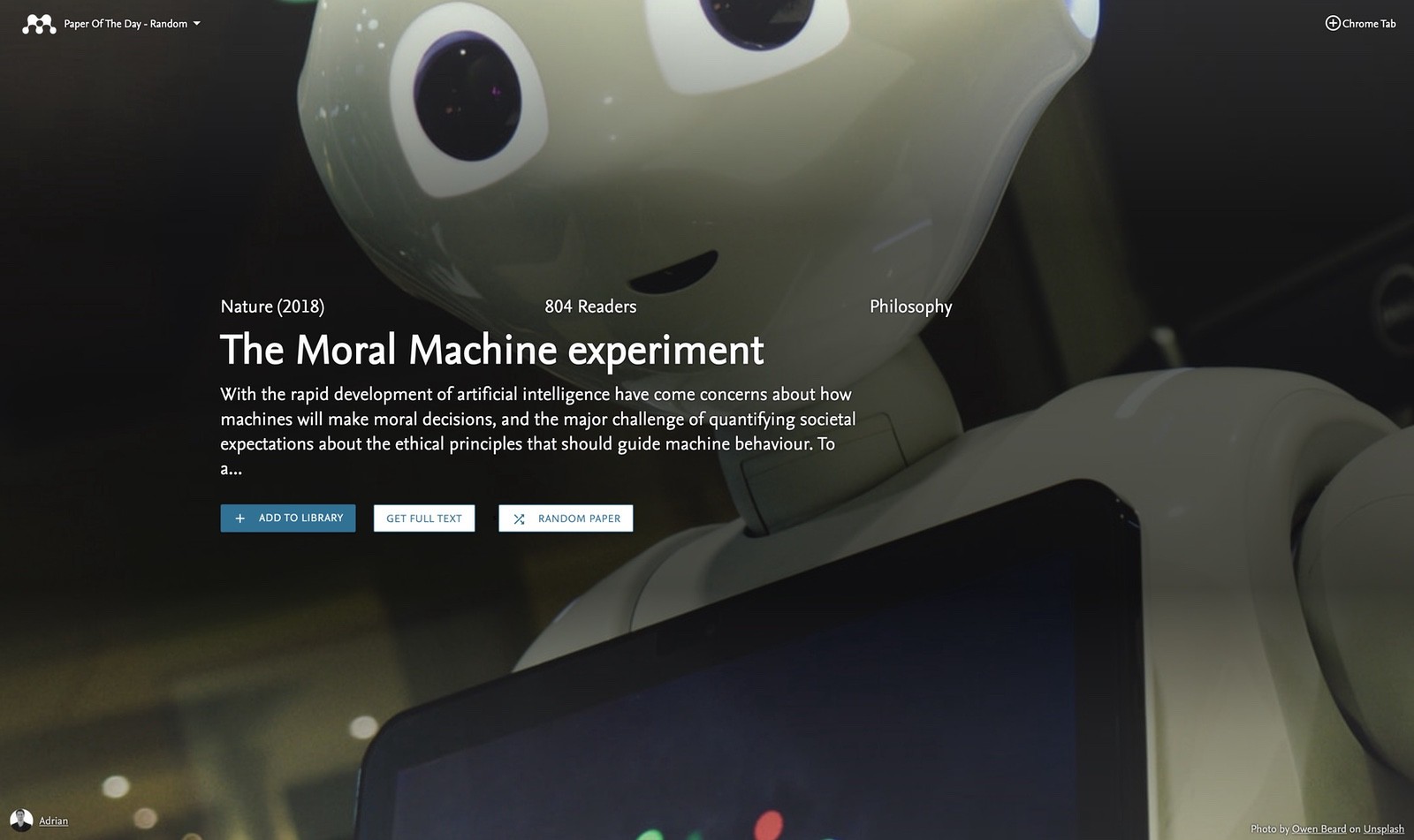 Paper of the Day Chrome App
