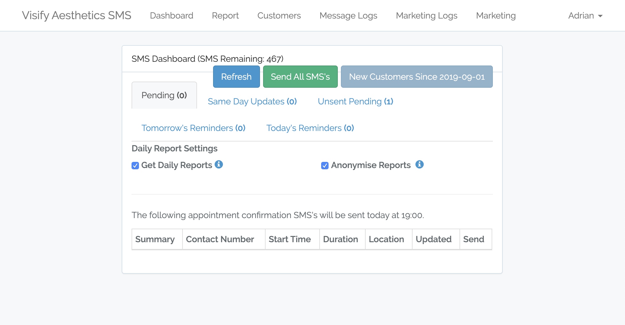 Visify SMS Dashboard